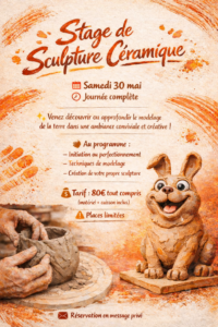 prochain stage modelage le 30 mai 2026